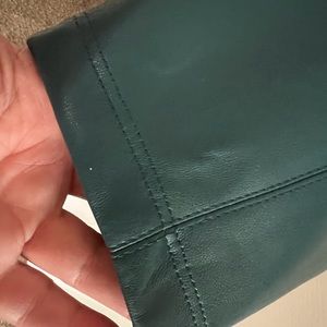 Green Faux Leather Pants